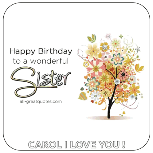 a birthday card for a sister with a tree covered in flowers