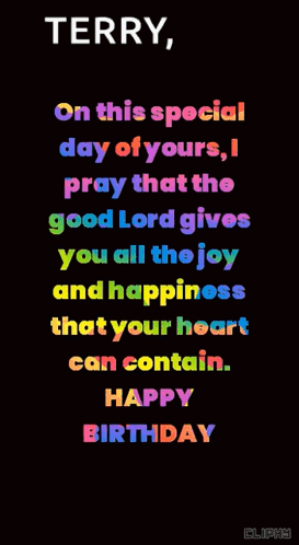 Terry Birthday Card With Colorful Text GIF