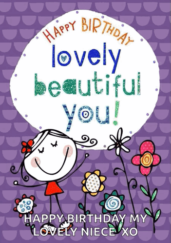 A Birthday Card That Says Happy Birthday Lovely Beautiful You On It GIF