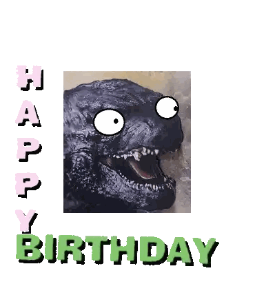 a birthday card with a picture of a monster and the text happy birthday