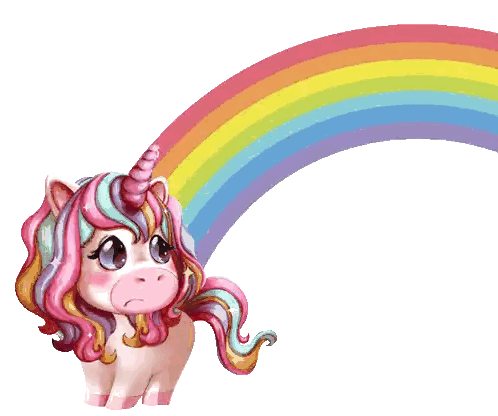 a birthday card with a unicorn and a rainbow