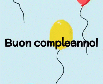A Birthday Card With Balloons And The Words Buon Compleanno GIF