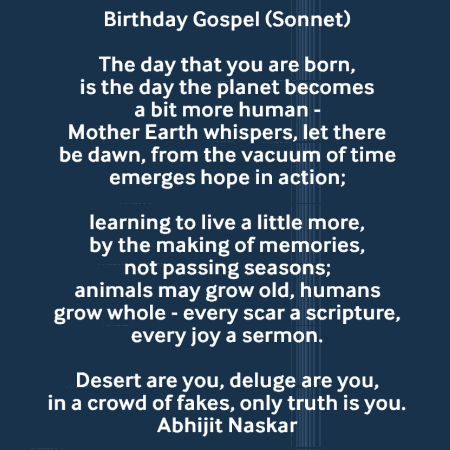 A Birthday Gospel Sonnet Is Displayed On A Dark Blue Background GIF