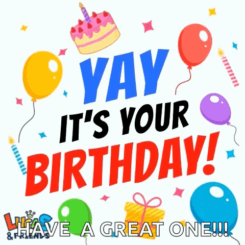 A Birthday Greeting Card That Says Yay It 'S Your Birthday GIF