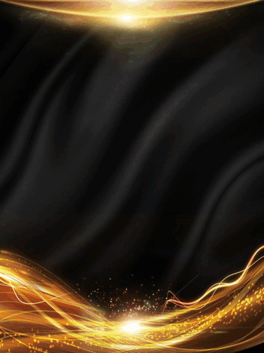 A Black And Gold Background With A Glowing Wave GIF