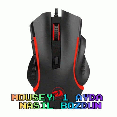 A Black And Red Mouse With The Words Mouse Yi 1 Ayda Nasil Bozdun Written Below It GIF