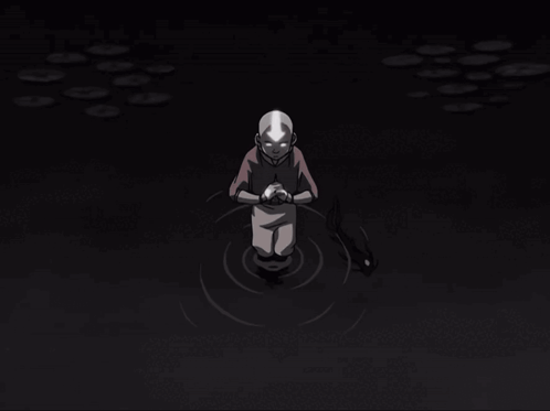 A Black And White Cartoon Character With A White Arrow On His Forehead GIF
