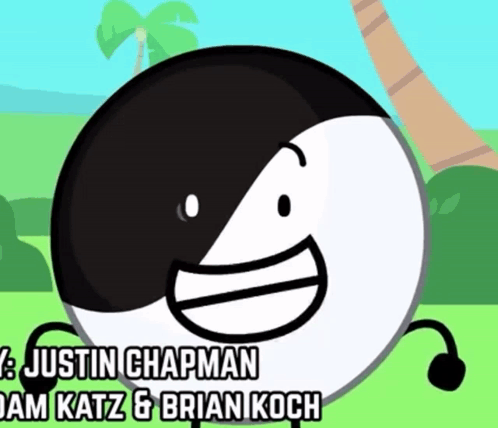 A Black And White Cartoon Character With Justin Chapman And Brian Koch Written On The Bottom GIF