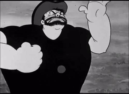 A Black And White Cartoon Of A Man With A Beard And Mustache GIF