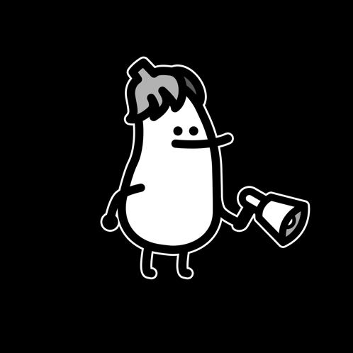 A Black And White Cartoon Of A Mushroom A Garlic And A Carrot With The Words Go Go Go On The Bottom GIF