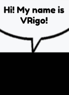 A Black And White Cat Is Sitting In A Cardboard Box With A Speech Bubble That Says Hi ! My Name Is Virgo GIF