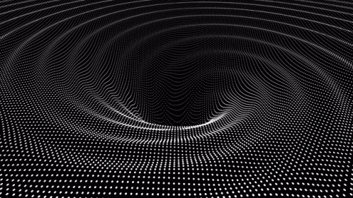 A Black And White Cgi Motion Graphics And Animated Background Of A Wormhole In Space GIF