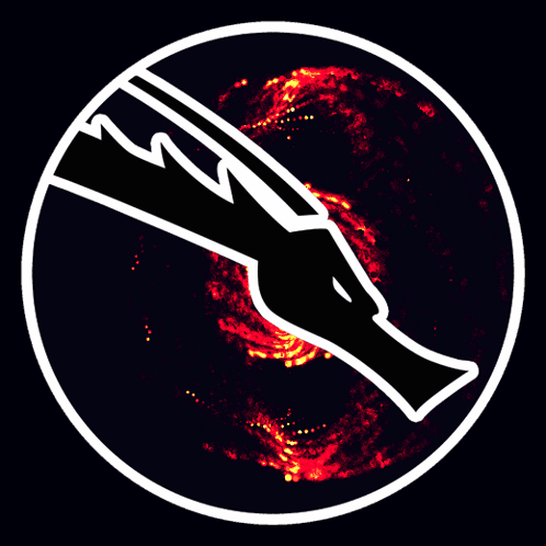 A Black And White Circle With A Red Circle In The Middle GIF