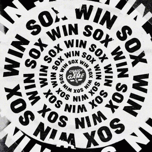 A Black And White Circle With The Words Change The Game In The Center GIF