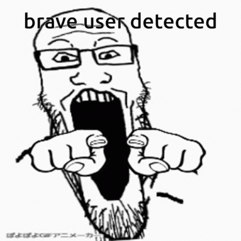 A Black And White Drawing Of A Bearded Man With Glasses And The Words Brave User Detected Below Him GIF