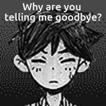 A Black And White Drawing Of A Boy Asking Why Are You Telling Me Goodbye ? GIF