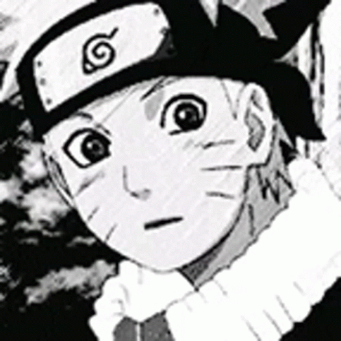 A Black And White Drawing Of A Boy Wearing A Bandana And A Headband . GIF
