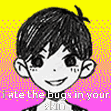 A Black And White Drawing Of A Boy With The Words `` I Ate The Bugs In Your Skin '' GIF