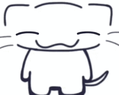 A Black And White Drawing Of A Cartoon Cat With Its Tongue Out . GIF