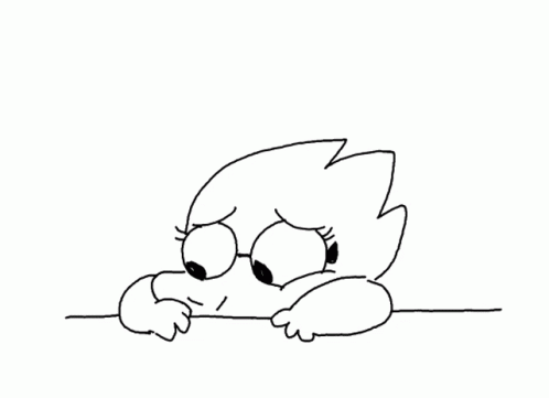 A Black And White Drawing Of A Cartoon Character Crying With Tears Coming Out Of His Eyes . GIF
