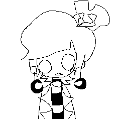 A Black And White Drawing Of A Cartoon Character With A Big Head GIF