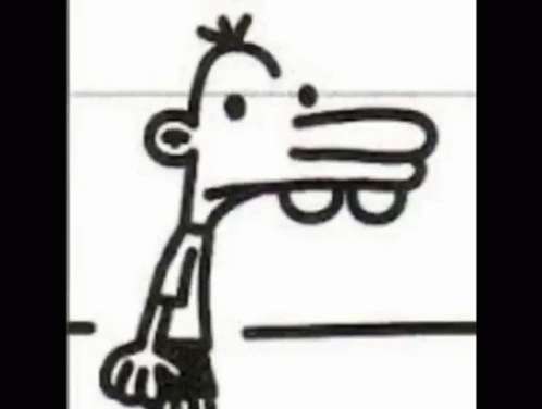 A Black And White Drawing Of A Cartoon Character With A House In The Background Is Cut In Half . GIF