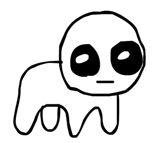A Black And White Drawing Of A Cartoon Character With A Sad Face GIF