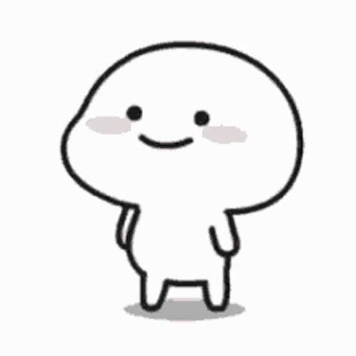 A Black And White Drawing Of A Cartoon Character With A Smile On Its Face . GIF