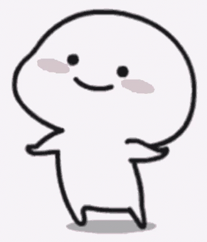 A Black And White Drawing Of A Cartoon Character With A Smiley Face And A Thumbs Up . GIF