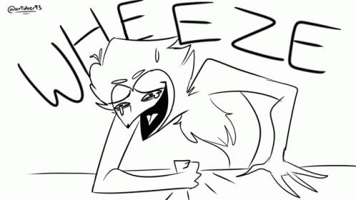 A Black And White Drawing Of A Cartoon Character With The Word Weeze Written On It 'S Face . GIF