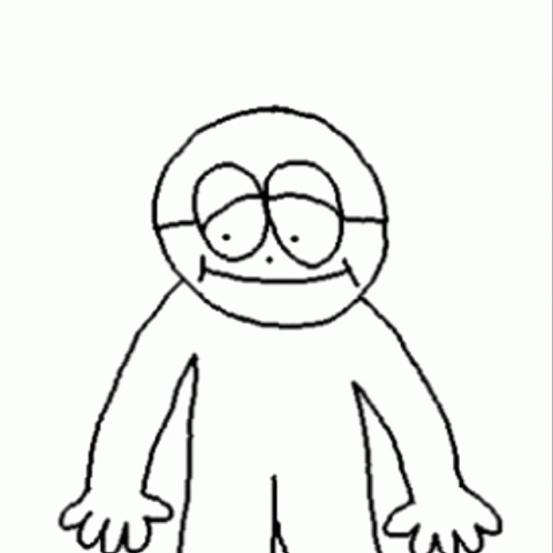 A Black And White Drawing Of A Cartoon Character With The Word Yea On The Bottom GIF