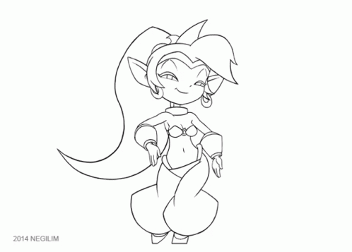 A Black And White Drawing Of A Cartoon Character With The Year 2014 Below It GIF