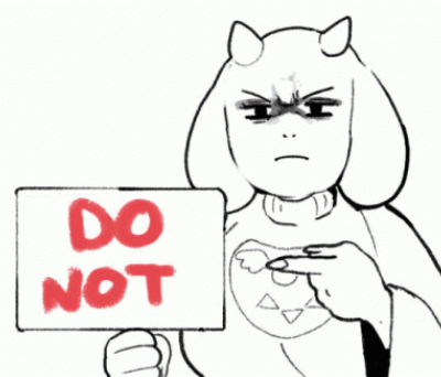 A Black And White Drawing Of A Cat Holding A Do Not Sign GIF