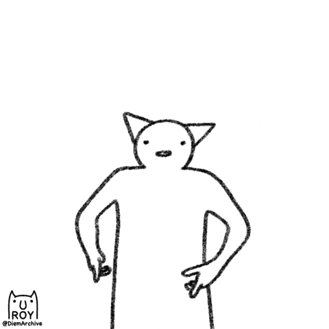 a black and white drawing of a cat making a gun sign