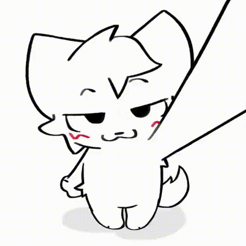 A Black And White Drawing Of A Cat With A Leash On Its Tail . GIF