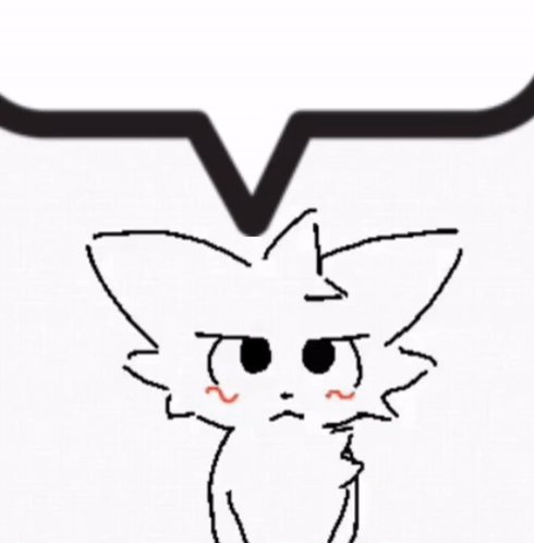A Black And White Drawing Of A Cat With A V On Its Head GIF