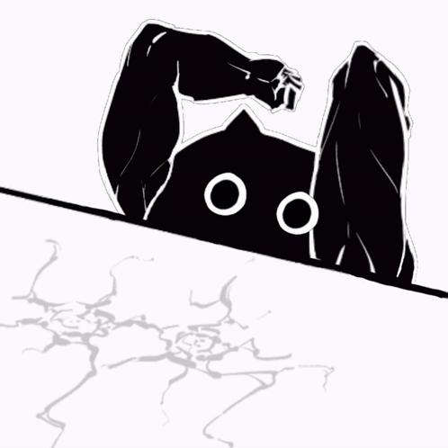A Black And White Drawing Of A Cat With Blood Coming Out Of It GIF