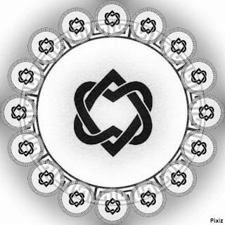 A Black And White Drawing Of A Celtic Knot GIF