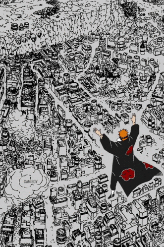 A Black And White Drawing Of A City With The Word Xamboy On The Bottom Right GIF