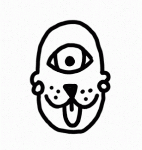 A Black And White Drawing Of A Dan And Flow Logo GIF