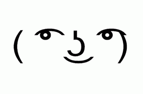 A Black And White Drawing Of A Face With A Smile On It GIF