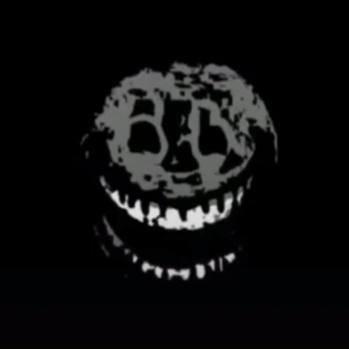 A Black And White Drawing Of A Face With A Smile GIF