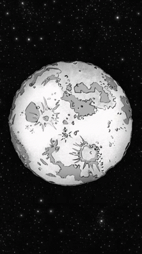 A Black And White Drawing Of A Full Moon GIF