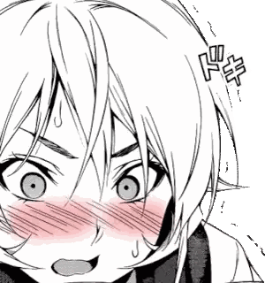 a black and white drawing of a girl with a surprised look on her face