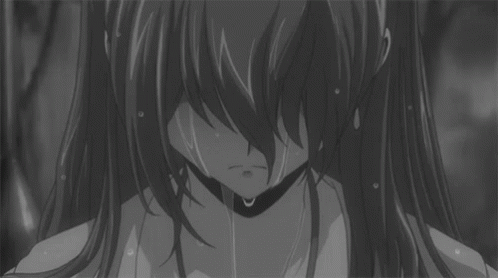 A Black And White Drawing Of A Girl With Long Hair GIF
