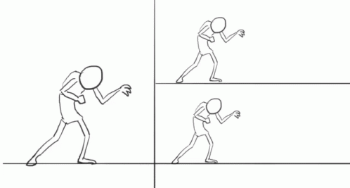 A Black And White Drawing Of A Group Of People Running GIF
