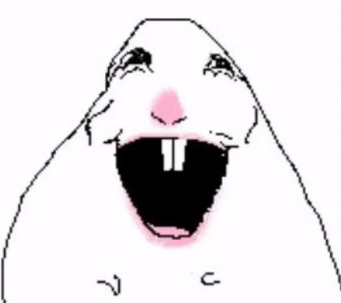 A Black And White Drawing Of A Hamster 'S Face With A Sad Look On Its Face . GIF