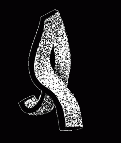 A Black And White Drawing Of A Letter A On A Black Background . GIF