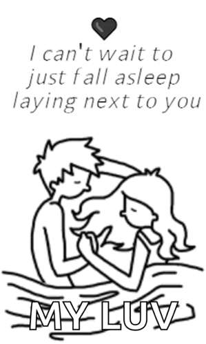 A Black And White Drawing Of A Man And A Woman Hugging Each Other With A Quote . GIF