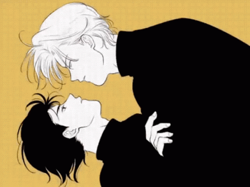 A Black And White Drawing Of A Man And Woman GIF